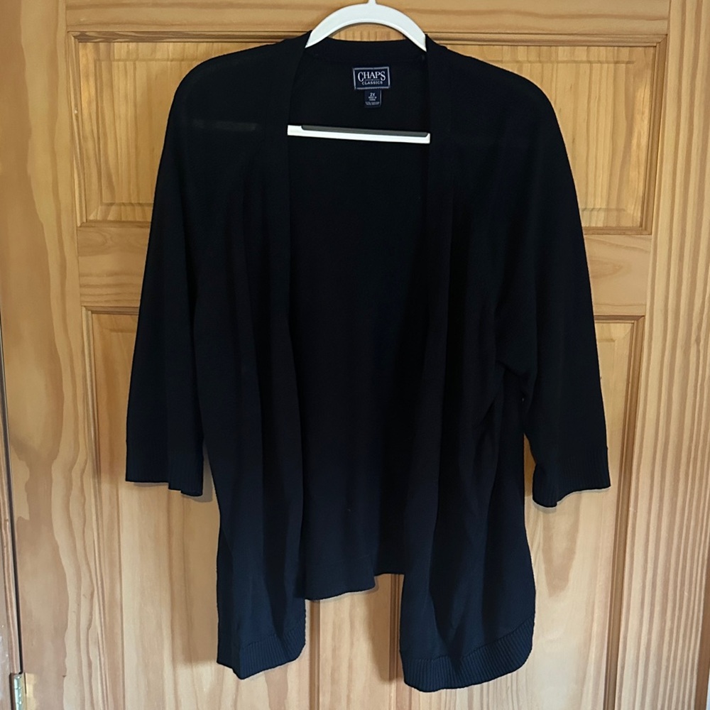 Chaps Women's Classic Black Cardigan